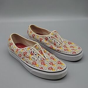 Vans Authentic x Kendra Dandy Scream Lips Skate Shoes in White size 8.5
